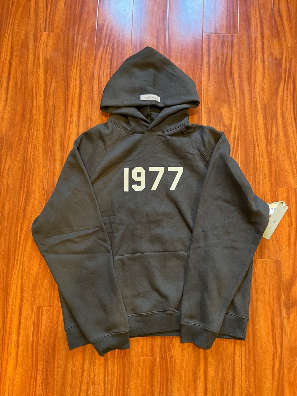 Fear of God Essentials 1977 Hoodie - Dark Oatmeal / Iron - Size L